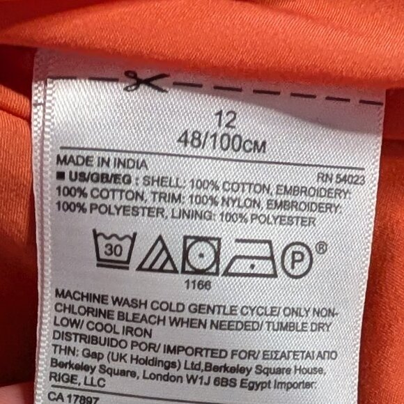 Banana Republic Heritage Collection Orange Lace Tiered A-Line Skirt Sz 12 - Picture 6 of 8